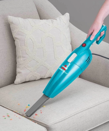 Using FeatherWeight Stick Vac as a Hand Vac with Crevcie Tool to vacuum couch cushion