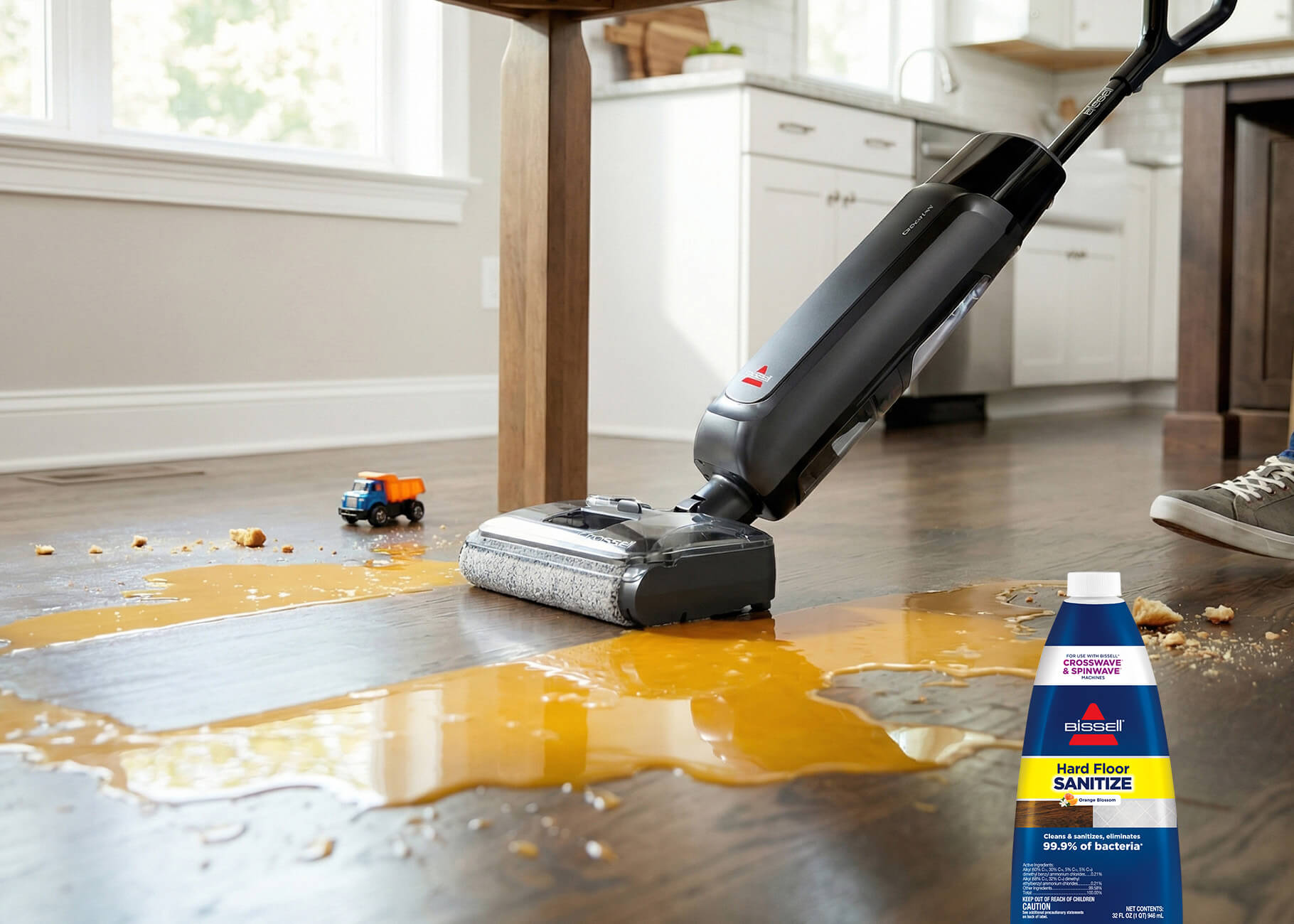 Vacuum and mop in one pass