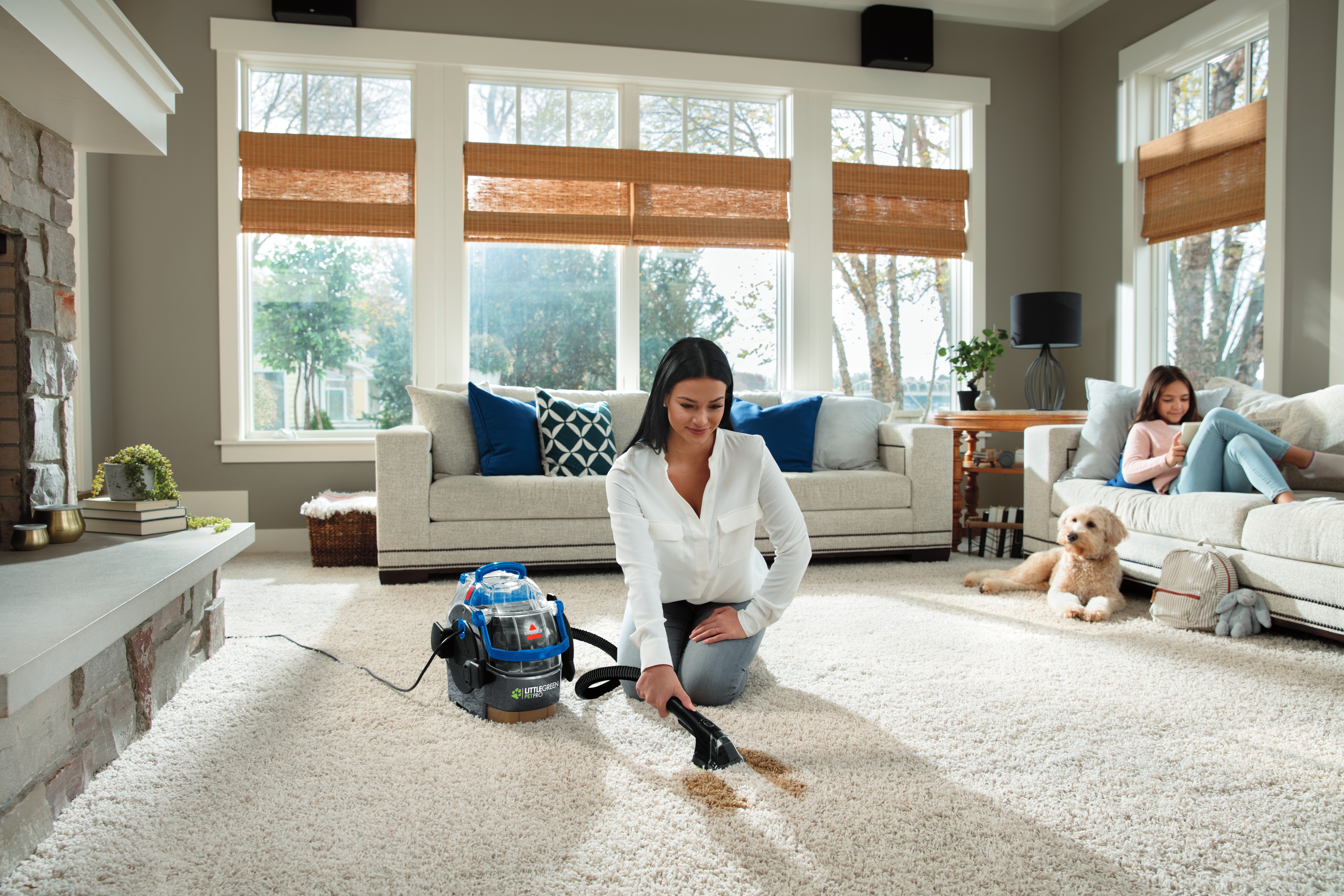 Little Green Pet Pro Portable Carpet Cleaner Deep Cleaning Stain on carpet.