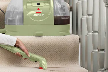Little Green portable carpet cleaner cleaning steps