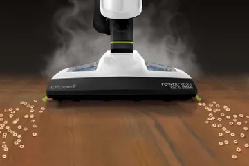 Vacuuming and mopping cereal from hard flooring