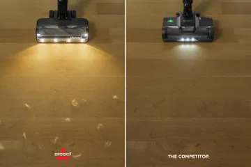 Lighting on BISSELL product vs. competitor product