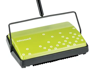 REFRESH Manual Sweeper cleans dirt and debris without cords or batteries.
