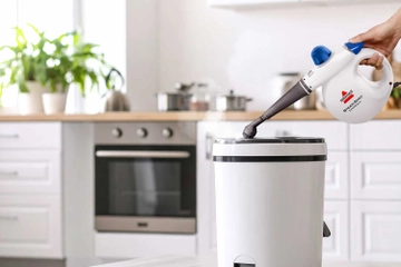 Steam clean trash bin