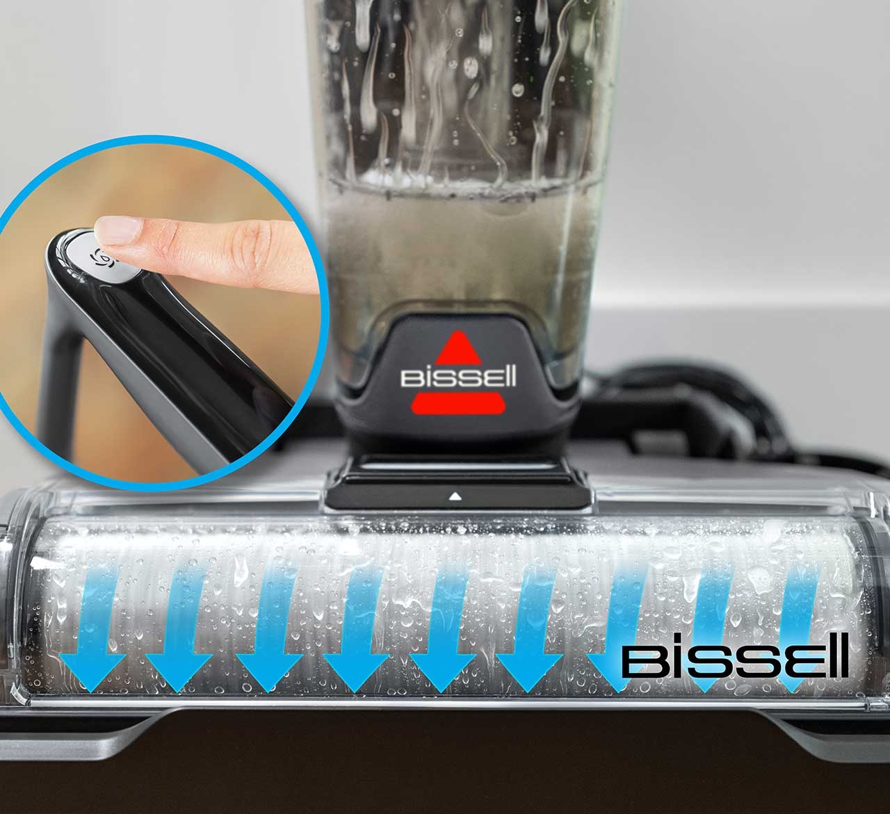 Brush Roll Turning on Storage Tray Cleaning machine.