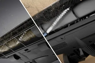 Tangled brush roll vs. Pet Hair Eraser Allergen Lift-Off tangle free brush roll