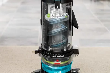 Dirt Tank on vacuum showing cyclonic suction system.