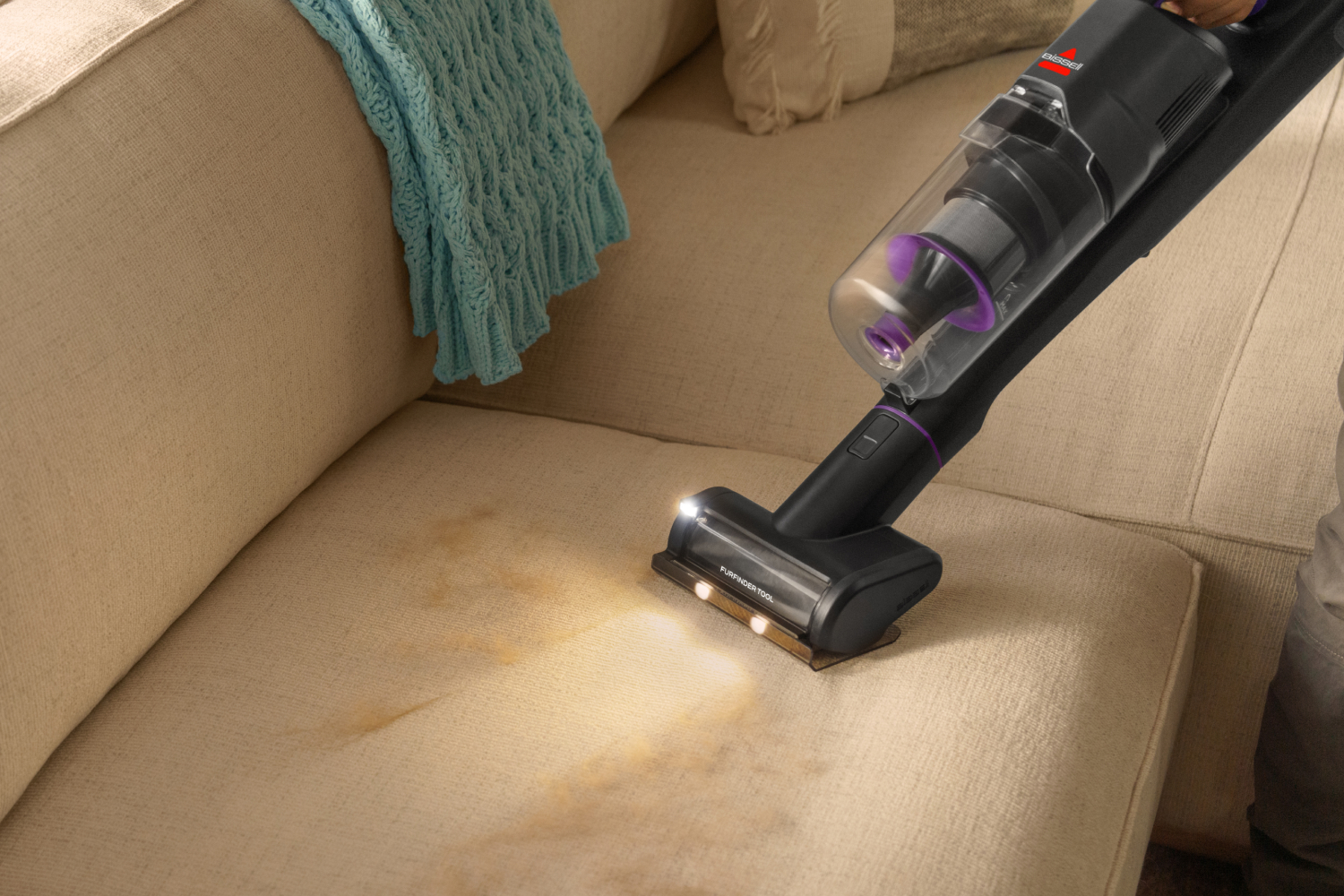PowerClean FurFinder vacuuming upholstery