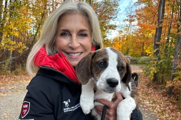 Cathy with Dog