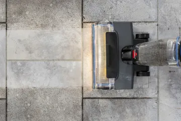Using CrossWave to mop and vacuum tile flooring