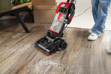 Vacuuming with a smaller upright machine
